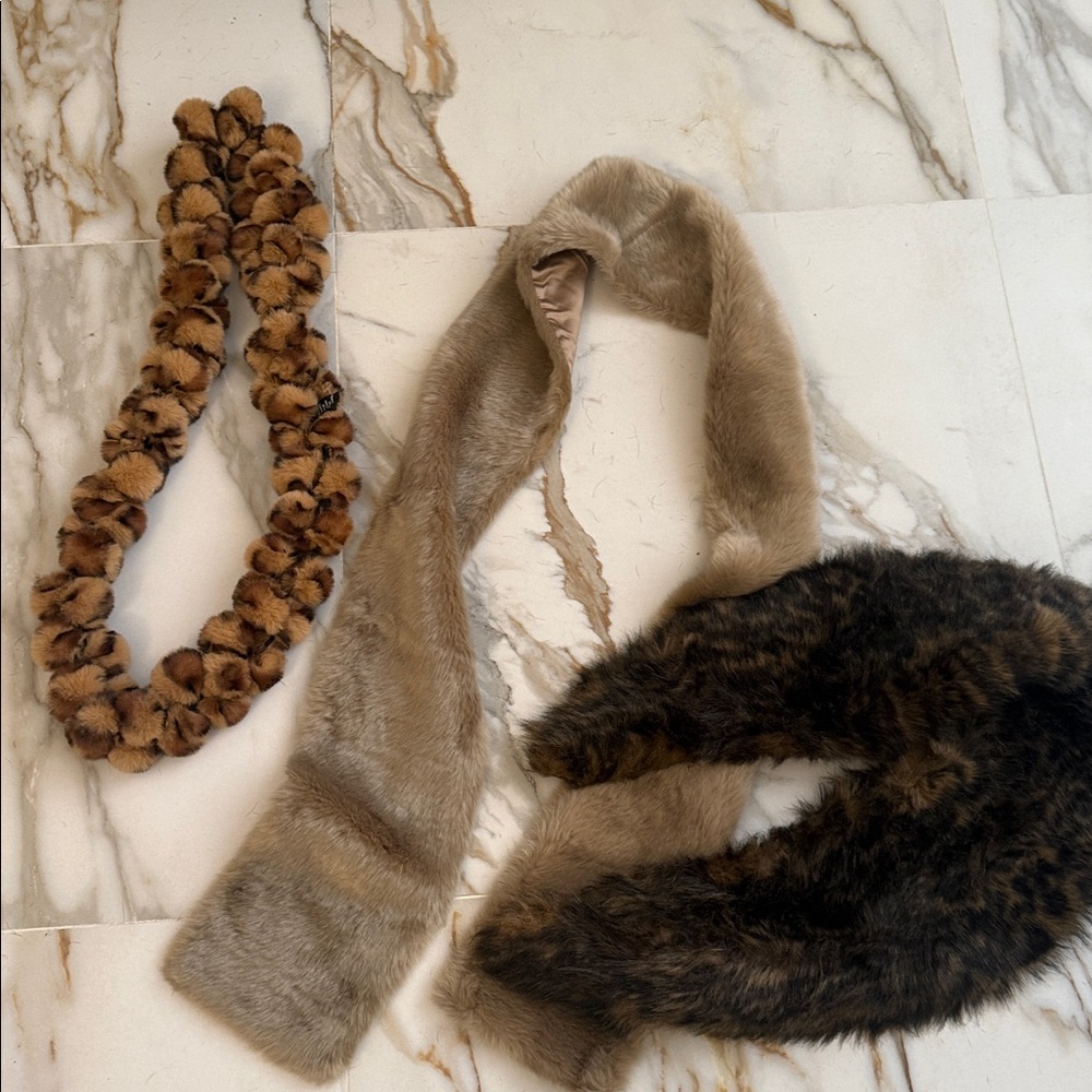 Bundle of faux fur scarves